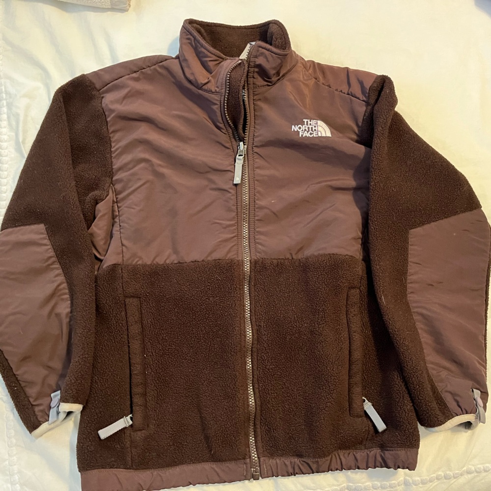The North Face Girls Large Brown Denali Full Zip Fleece Jacket AC9Q Polartec